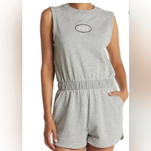 Nike Sportswear Women's Grey Heather Short Romper - Picture 2 of 5